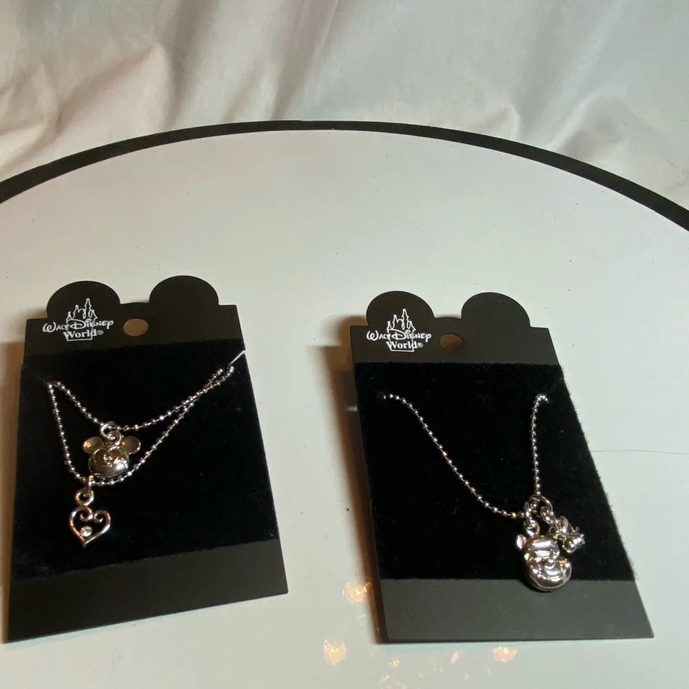 Disney Mickey and Pooh necklaces. Silver color. - Picture 3 of 5
